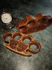 Wooden carved souvenir brass