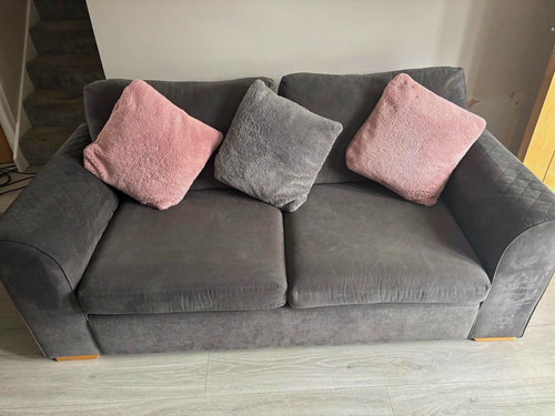 Grey pink fabric two - grey, two-seater