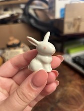 White Ceramic Bunny Rabbit Pink Eyes And Nose