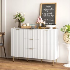 Sideboard Buffet Cabinet with 3 Drawers and Adjustable Shelves
