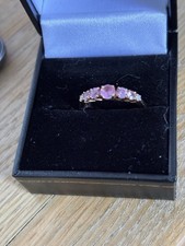18k Rose Gold Pink Sapphire And Diamond Ring. Costs over £700 in Pravins
