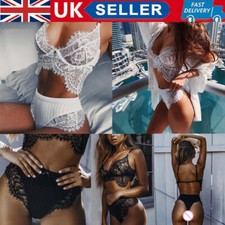 Sexy Lace Top Bra Ladies Thong Underwear Lingerie Set Womens Nightwear Sleepwear