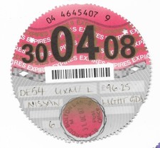 COLLECTABLE CAR TAX DISC ROAD FUND LICENCE    30 04 08