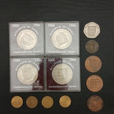 Jersey Pre-Decimal Coins Bundle Inc 1871 Queen Victoria & 1066-1966 C Crowns -CP