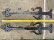 8x Black Antique Hinge False Cast Iron Dummy Gate Door Straps 55 cm long 