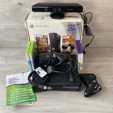 X Box 360 S 250GB Console With Box - Cables, Kinect, Games & Controller Included