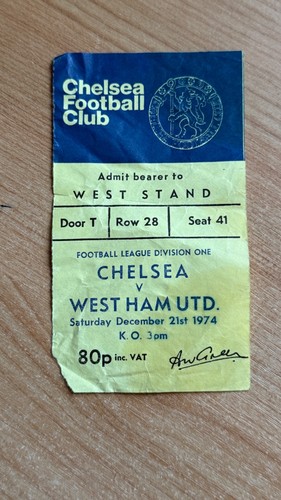 Ticket 1974 chelsea - ticket, 1974/75