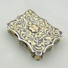 VICTORIAN VINAIGRETTE STERLING SILVER BIRMINGHAM 1842 NATHANIEL MILLS