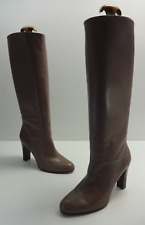Womens Boots Size 7 LK BENNETT Leather Brown Mocha Knee High Pull On Ladies UK