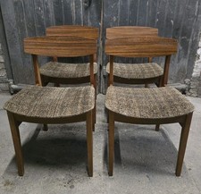 Four Retro Vintage Mid Century Teak Dining Chairs