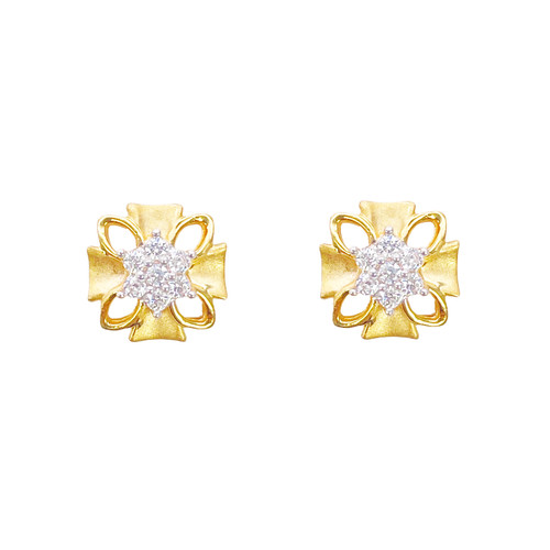 22ct gold floral stud - stud, high