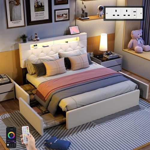 4ft6 double upholstered bed - double,