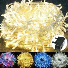 Fairy String Lights 10-100m Mains Plug In Christmas Tree Indoor & Outdoor