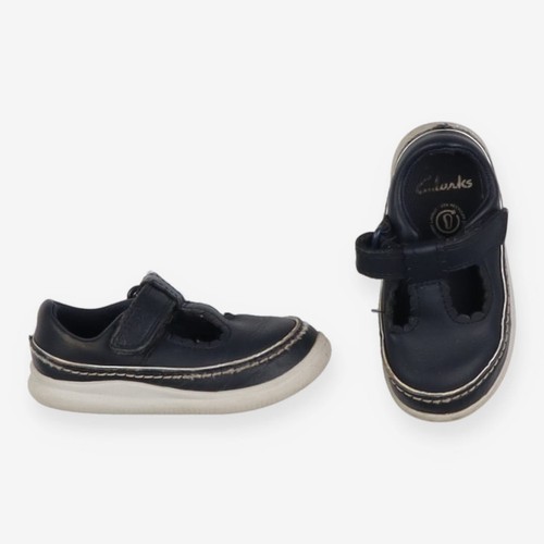 Navy leather bar shoes by - leather, t-bar