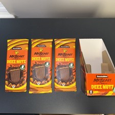 MrBeast Feastables Deez Nutz Chocolate Bars (Lot of 3) + Open Display Box | Rare
