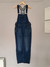 Women's Fat Face Blue Denim Dungarees - Size 10