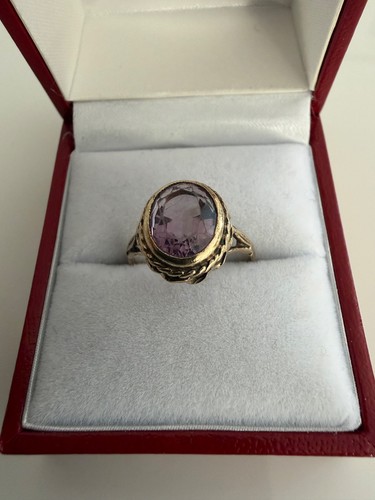 Vintage 9ct gold - &, solitaire