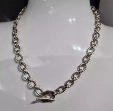 925 Sterling Silver Links of London Oval Link T Bar Chain Necklace 16 inch