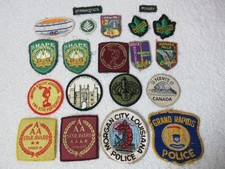 Collection of 20 Assorted Woven Badges/ Patches, Police, Canada, Triple A, etc.