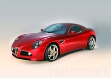 Car Photo Print Red Alfa Romeo 8C Competizione A4 size print