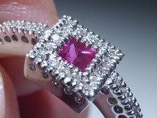 18ct Gold Ring Ruby Diamond UK