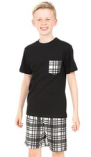 Boys Black and White Check