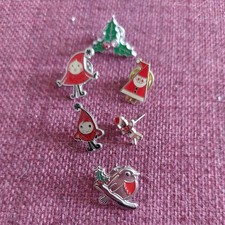 Christmas Pin Badge Set Collection Assorted santa, Holly,robin