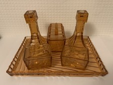 Vintage Peach/Rose Glass Art