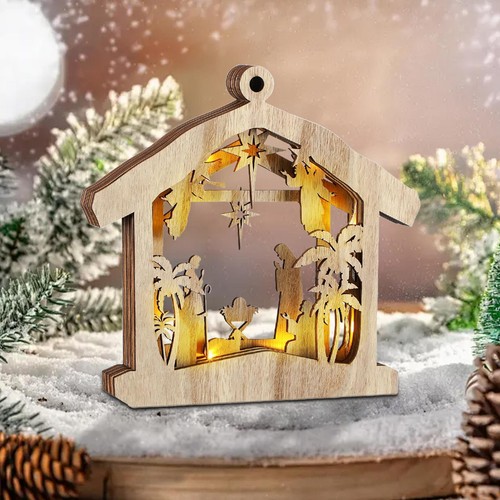 Christmas wooden nativity - christmas,