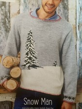 Knitting Pattern 1745 Mens Christmas Tree Snow Jumper In Sirdar DK