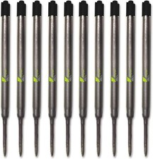 10 x Black Compatible Medium Ballpoint Soft Roll Refill Biro for Parker Pens