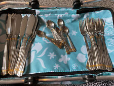 EDELSTAHL Rostfrei 18/10 36 piece fish cutlery set gold plated spoons forks etc