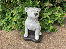 Dog garden statue Staffordshire ornament Concrete dog statue Bull terrier dog