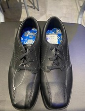 Boys CLARKS School black shoes leather brogue size 13.5 F formal smart new 