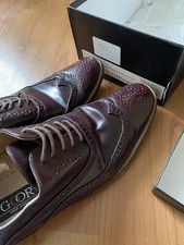 Bally Men's Loafer Shoes, Leather, Size 10, Red/Burgundy