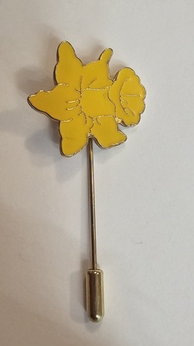 Vintage enamel daffodil flower - vintage,