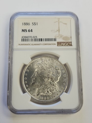 1886 morgan dollar ngc 64 - dollar,