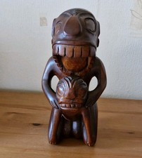 Hand Carved Wooden Tiki Cannibal Figurine