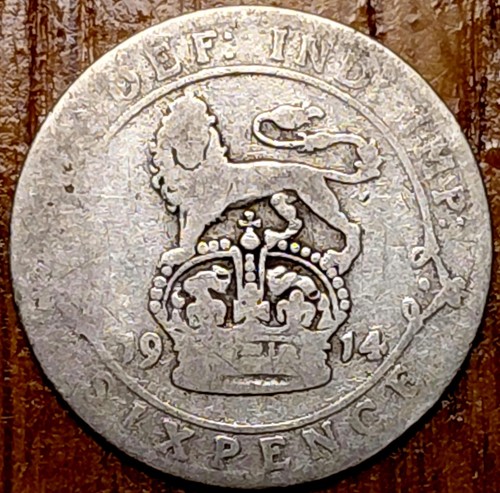 1914 king george sixpence - 1914,
