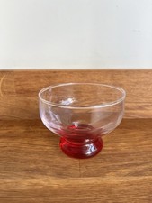 Vintage Red Glass Dessert Bowl