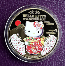 2014 COOK ISLANDS GOLD PLATED & COLOURED "HELLO KITTY 40th ANNI MOUNT FUJI