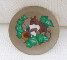 POOLE POTTERY PAINTED 5" MOUSE & SNAIL STONEWARE DISH