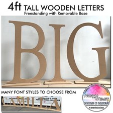 4ft 120cm Freestanding Large Big Wooden Giant MDF Letters Name Sign Party Event