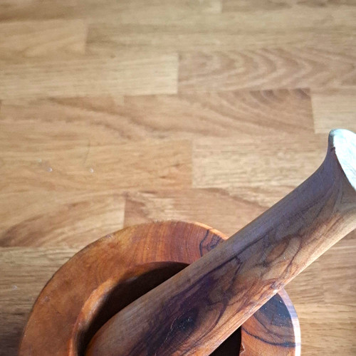 Olivia wooden mortar pestle - mortar, &