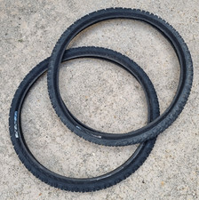 Tioga Psycho II 2 Mountain Bike Tyres 26" x 1.95" Pair of 1990's black wall bike