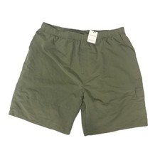 Mens Lightweight Chino Shorts Size 5XL Green Summer Drawstring Waist Pockets