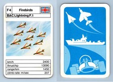 BAC Lightning F.1 ** Red Arrows & Other Aerobatic Teams 1970's ACE Trumps Card