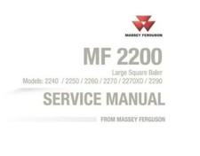 Workshop MF 2240, 2250, 2260, 2270, 2270XD, 2290 Baler