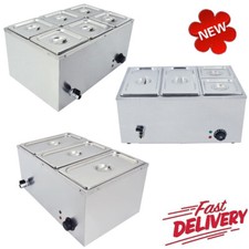 3/4/6 Pots Bain Marie Commercial Electric Buffet Food Warmer Sauce GN Pan Heat