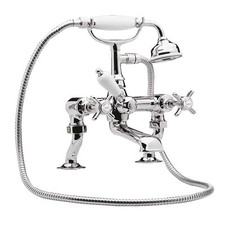Nuie Beaumont Luxury Cranked Bath Shower Mixer Tap Deck Mounted - Chrome